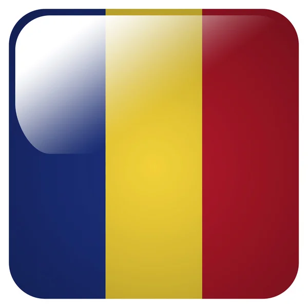 Glossy icon with flag of Romania — Stock Photo, Image