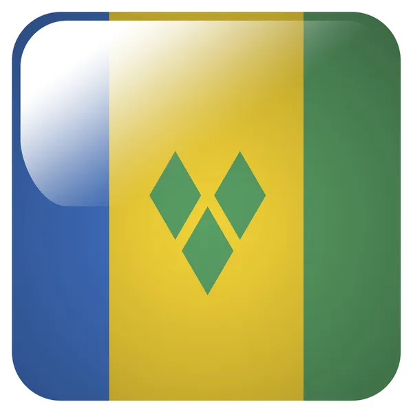 Glossy icon with flag of Saint Vincent and Grenadines — Stock Photo, Image