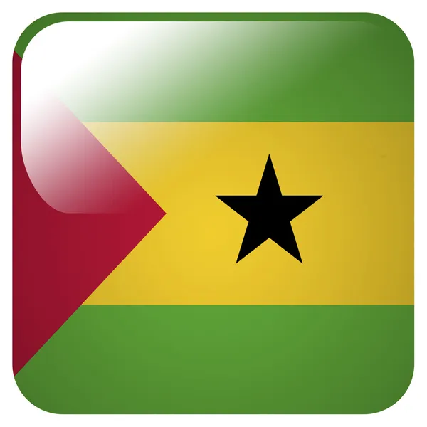 Icono brillante con la bandera de Santo Tomé y Príncipe — Foto de Stock