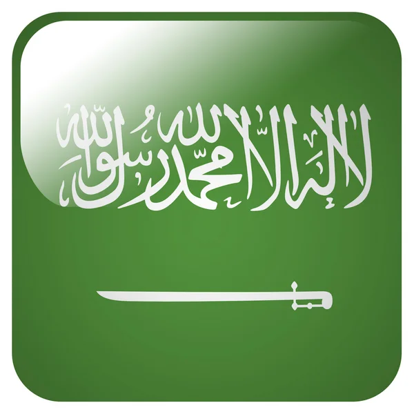 Glanzende pictogram met de vlag van Saoedi-Arabië — Stockfoto
