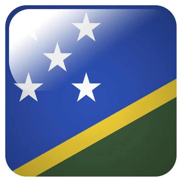 Icona lucida con la bandiera di Solomon Islands — Foto Stock