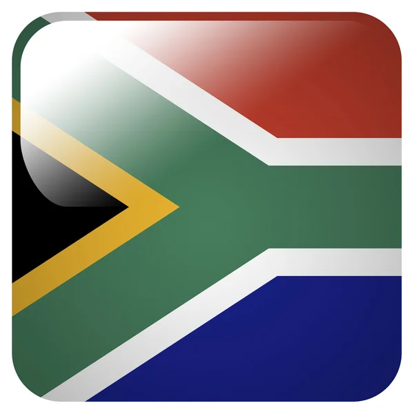 Γυαλιστερό εικονίδιο με τη σημαία της Νότιας Αφρικής — Φωτογραφία Αρχείου