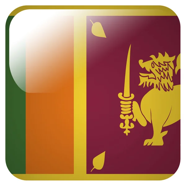 Γυαλιστερό εικονίδιο με τη σημαία της Σρι Λάνκα — Φωτογραφία Αρχείου