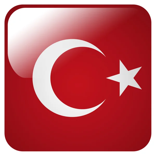 Glossy icon with flag of Turkey — Stock Photo, Image