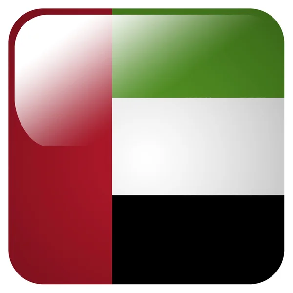 アラブ首長国連邦の旗と光沢のあるアイコン — ストック写真
