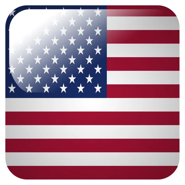 Icono brillante con la bandera de United States of America —  Fotos de Stock