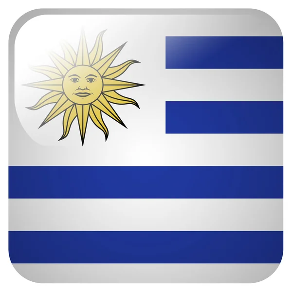 Icône brillante avec drapeau de l'Uruguay — Photo