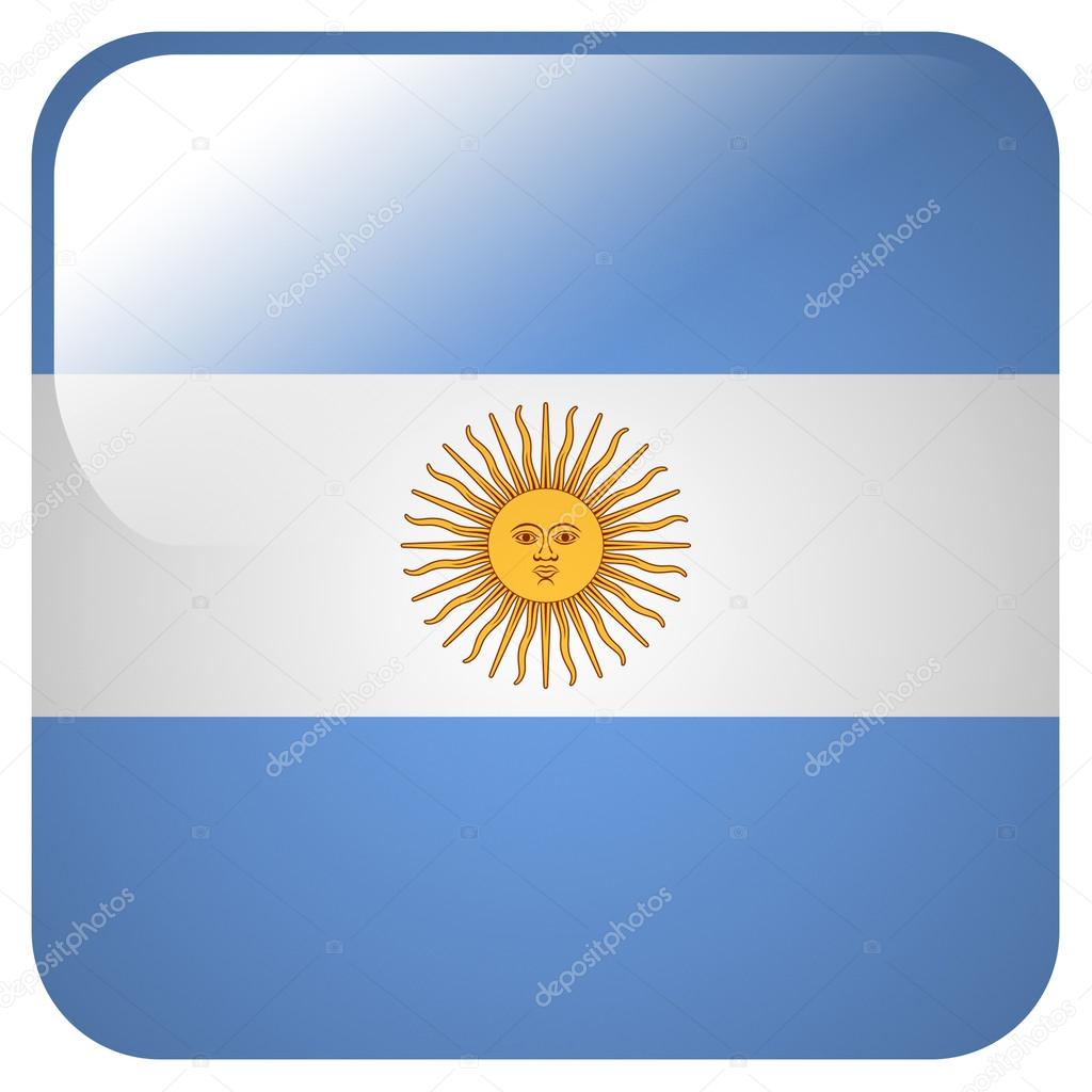 Glossy icon with flag of Argentina