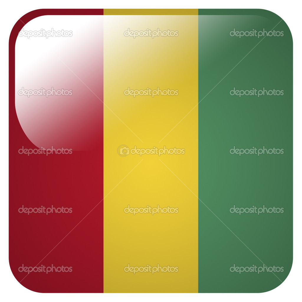 Glossy icon with flag of Guinea