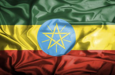 Etiyopya dalgalanan bayrak