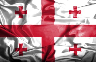 Gürcistan dalgalanan bayrak