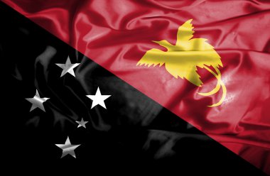 Papua Yeni Gine dalgalanan bayrak