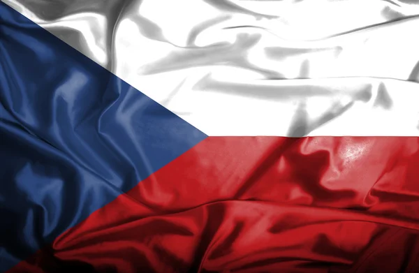 Tschechische Republik schwenkt Flagge — Stockfoto
