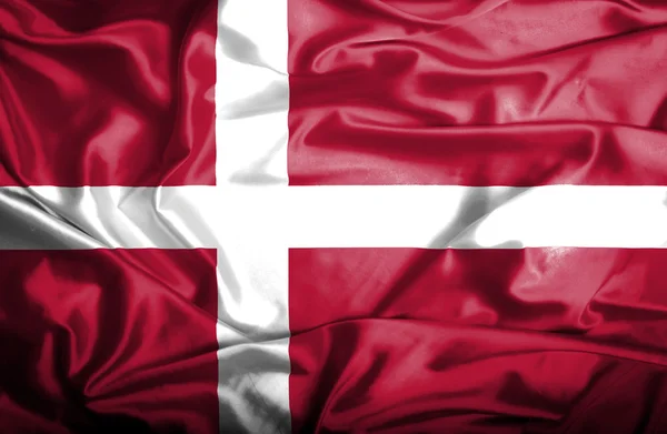 Danmark viftande flagga — Stockfoto