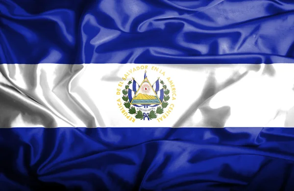El Salvador integetett zászló — Stock Fotó
