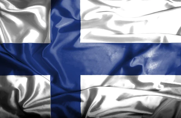 Finnland schwenkt Flagge — Stockfoto