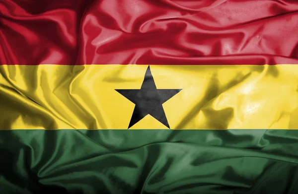 Wapperende vlag van Ghana — Stockfoto