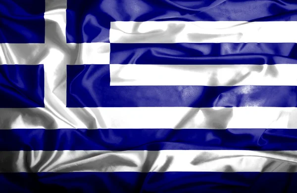 Grecia ondeando bandera — Foto de Stock