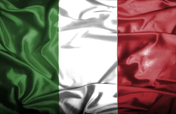 İtalya dalgalanan bayrak — Stok fotoğraf