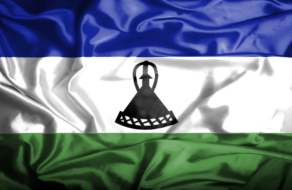 Lesotho schwenkt Flagge — Stockfoto