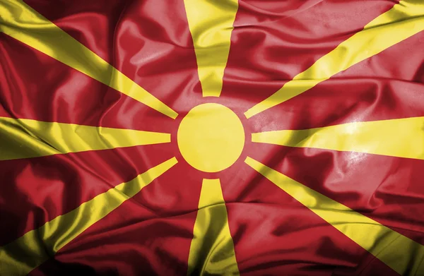 Macedonia flutură steagul — Fotografie, imagine de stoc