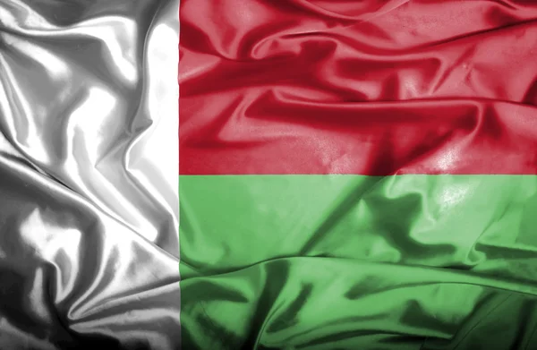 Madagaskar viftande flagga — Stockfoto