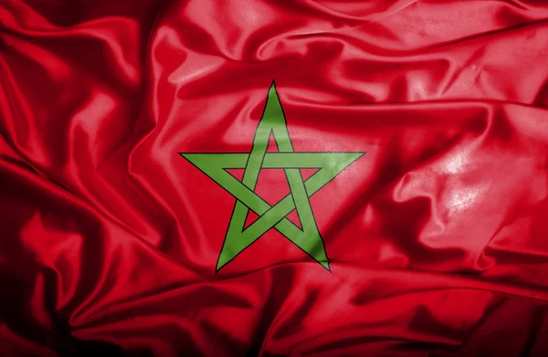 Marruecos ondeando bandera —  Fotos de Stock