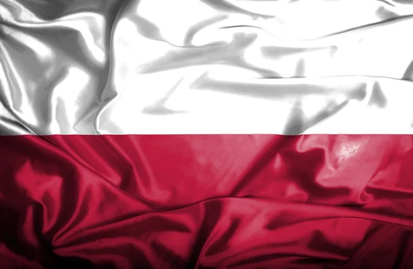 Polonia ondeando bandera —  Fotos de Stock