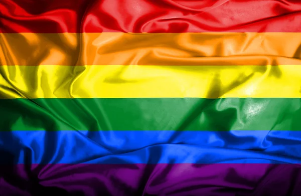 Gay (stolthet) viftande flagga — Stockfoto