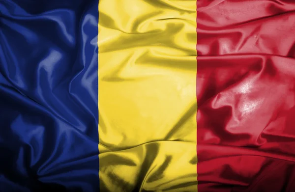 Romania bandiera sventolante — Foto Stock