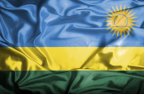 Wapperende vlag van Rwanda — Stockfoto