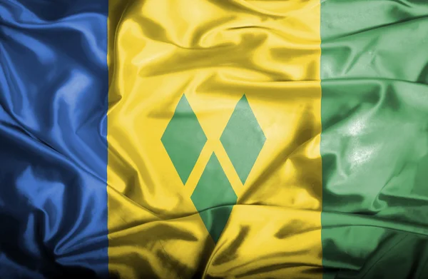 San Vicente y las Granadinas ondeando bandera — Foto de Stock