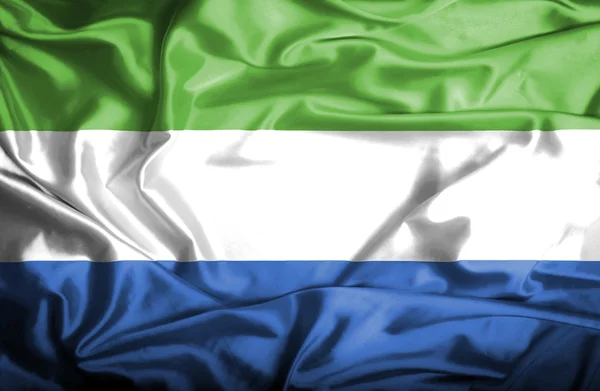 Sierra Leone schwenkt Flagge — Stockfoto