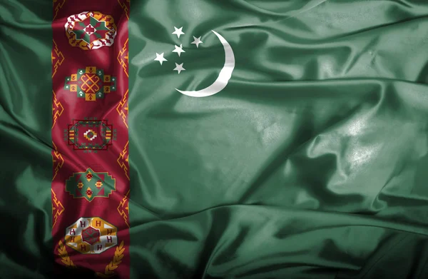 Turkmenistan waving flag — Stock Photo, Image