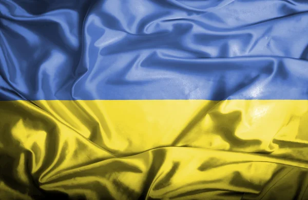 Ukraine agitant le drapeau — Photo