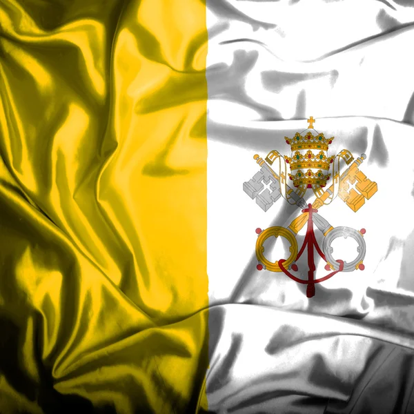 Vatikanen viftande flagga — Stockfoto