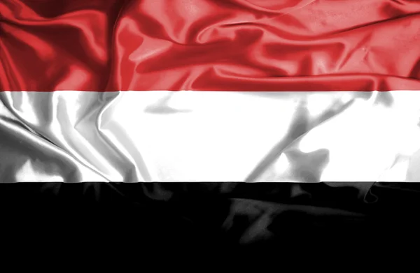 Jemen schwenkt Flagge — Stockfoto