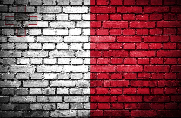 Brick wall with painted flag of Malta — Stock Photo, Image