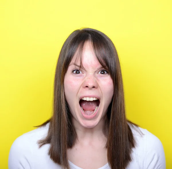 Retrato de chica gritando — Foto de Stock