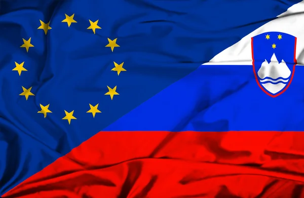 Флаг Словении и ЕС — стоковое фото
