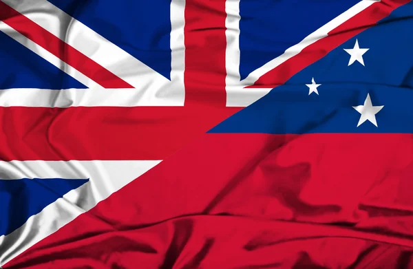 Drapeau des Samoa et du Royaume-Uni — Photo