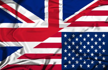 Amerika Birleşik Devletleri ve İngiltere bayrağı sallayarak