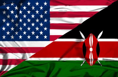 kenya ve ABD bayrağı sallayarak