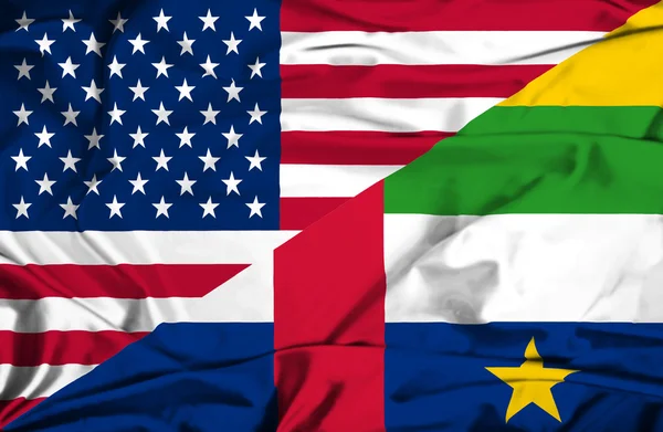 Флаг Центральноафриканской Республики и США — стоковое фото