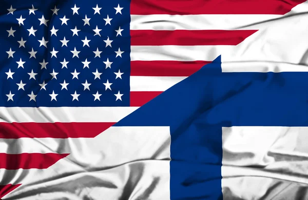 Флаг Финляндии и США — стоковое фото