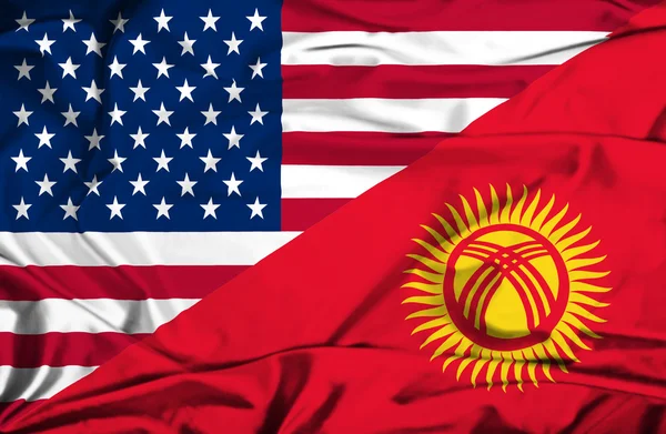 Флаг Киргизии и США — стоковое фото