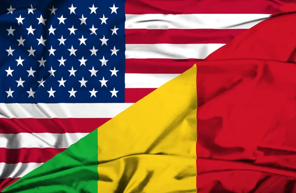 Drapeau du Mali et des Etats-Unis — Photo