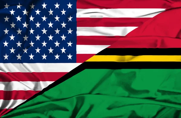Bandeira acenando de Vanuatu e EUA — Fotografia de Stock
