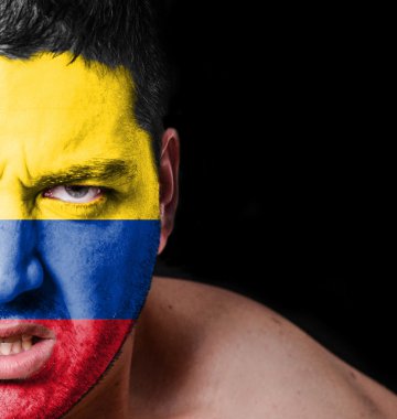 kızgın adam portresi Columbia boyanmış bayrak ile