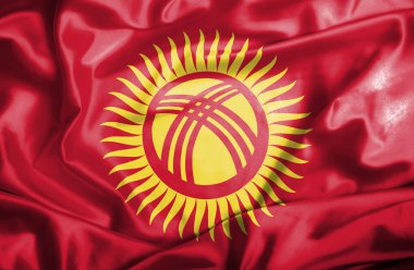 Kırgızistan dalgalanan bayrak